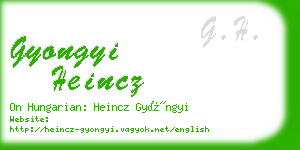 gyongyi heincz business card